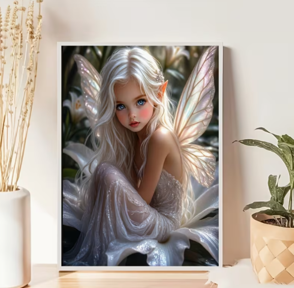 Diamond Painting Elfenfrau mit Silberflügeln